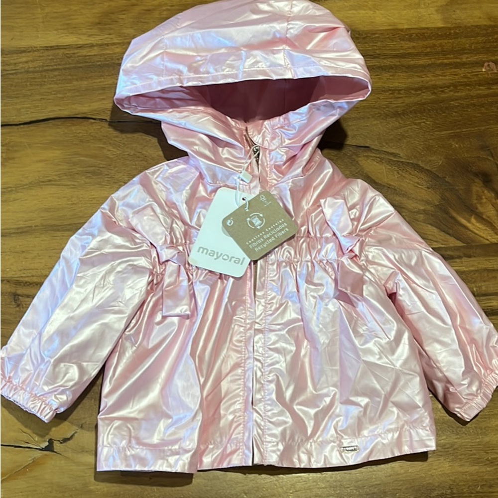 Mayoral pink light hooded jacket